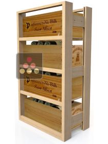 Wooden Storage unit for 4 wooden boxes VISIORACK