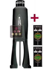 Pop Luxe gas corkscrew + 2 * 2 gas refills Pop Luxe gas corkscrew OENOPRO