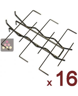 Set of 16 chrome wine cradles for 3 75cl bottles - Hozizontal position  VISIORACK