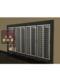 Built-in combination of 3 multipurpose wine cabinets and a cheese/delicatessen cabinet CALICE DESIGN