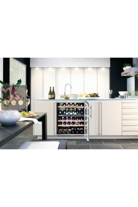 Wine cabinet for the storage and service of wine with 2 temperatures - can be fitted