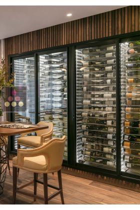 Custom dual temperature wine cabinet with remote compressor 