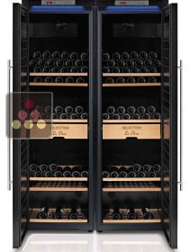 Combination of 2 single temperature wine cabinets with humidity control LE CHAI
