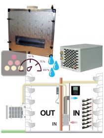 Air conditioner for wine cellar up to 2200W with ducted evaporator and humidifier - Vertical ducting FRIAX