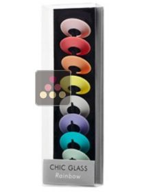 Chic Rainbow glass labels L'ATELIER du VIN