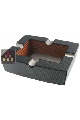 Ashtray with carbon finishing