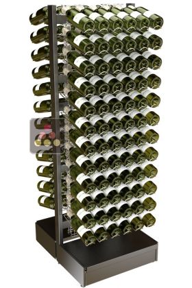 Freestanding double sided metal support for 144 bottles