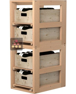 Set of 2 Wooden Storage unit for 4 wooden boxes VISIORACK