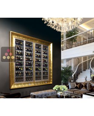 Combination of two modular built in multipurpose wine cabinets on iron stand CALICE DESIGN