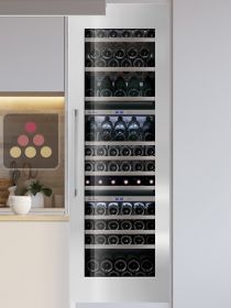 Triple temperature built in wine cabinet for storage and service LE CHAI