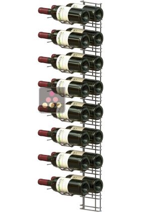 Black wall rack for 16 x 75cl bottles - Horizontal bottles