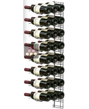 Black wall rack for 24 x 75cl bottles - Horizontal bottles VISIORACK