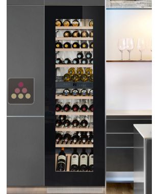 Multi-purpose wine cabinet for the storage and service of wine - can be fitted - Black glass door.
 LIEBHERR