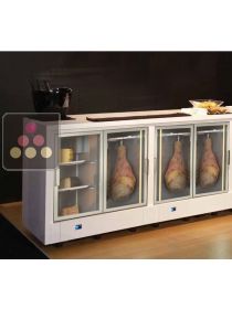 Central counter combining a delicatessen cabinet and cheese and delicatessen cabinet CALICE DESIGN