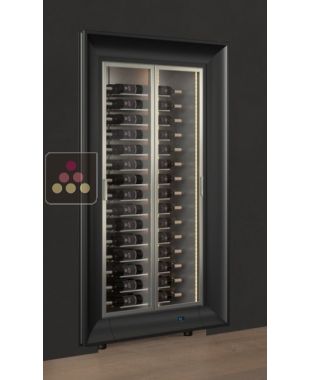 Professional built-in multi-temperature wine display cabinet - Horizontal bottles - Curved frame CALICE DESIGN
