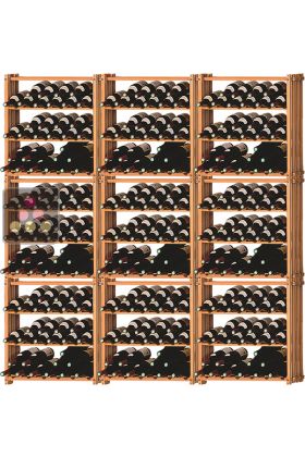 Set of 9 modular beechwood racks for 315 bottles