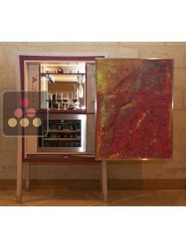 Customizable craft tasting cabinet with single temperature wine cabinet for service (sold without painting) Ma Cave à Vin
