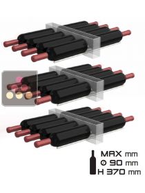 Set of 3 aluminium racks for 8 horizontal bottles CALICE DESIGN