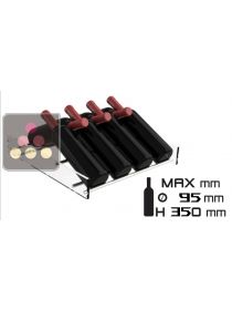 Plexiglass and aluminium rack for 7 slanted bottles or 4 magnums CALICE DESIGN