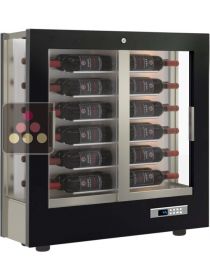 Professional multi-temperature wine display cabinet - 36cm deep - 3 glazed sides - Without cladding CALICE DESIGN