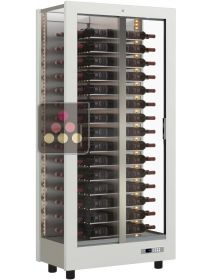 Professional multi-temperature wine display cabinet - 3 glazed sides - Horizontal bottles - Without cladding CALICE DESIGN
