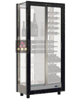 Professional multi-temperature wine display cabinet - 4 glazed sides - Without shelves - Wooden cladding CALICE DESIGN