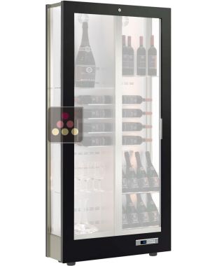 Professional multi-temperature wine display cabinet - 36cm deep - 3 glazed sides - Without shelf CALICE DESIGN