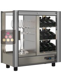 4-sided refrigerated display cabinet unit for wine storage or service CALICE DESIGN