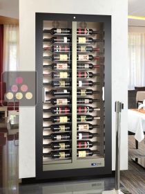 Professional built-in multi-temperature wine display cabinet - 36cm deep - Horizontal bottles CALICE DESIGN