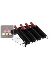 Plexiglas and aluminium shelf for inclined bottles display CALICE DESIGN