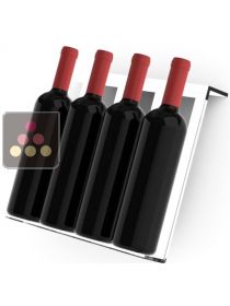 Plexiglas rack for shallow display cases: 4 inclined bottles with an 80 mm diameter CALICE DESIGN