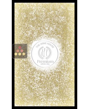 Synthetic glass panel with backlighting and custom engraved logo - Pépites Inclusions Ma Cave à Vin