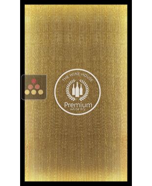 Synthetic glass panel with backlighting and custom engraved logo - Cascade Inclusions Ma Cave à Vin