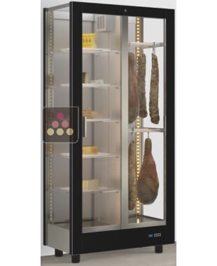 Refrigerated display cabinet for cheese and cured meat presentation - 3 glazed sides - Magnetic and interchangeable cover CALICE DESIGN