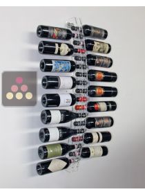 Wall Champagne Rack in Clear Plexiglas for 14 bottles - Horizontal bottles SOBRIO