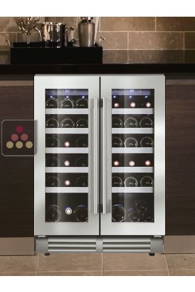 Dual temperature built-in wine cabinet for service