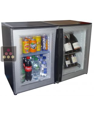 Combination of a silent 8-bottles mini-winebar and 40L silent mini-bar with colorless doors WINEBAR