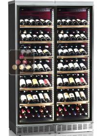 Built-in combined 2 Single temperature wine service & storage cabinets CALICE