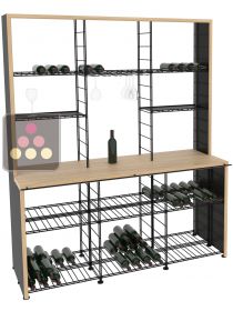 Steel storage rack with Beech wood tasting counter ARCHITECTURE INTERIEURE DU VIN