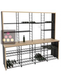 Steel storage rack with Beech wood tasting counter ARCHITECTURE INTERIEURE DU VIN