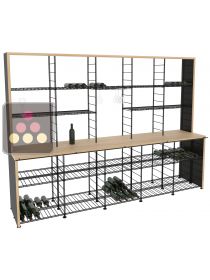 Steel storage rack with Beech wood tasting counter ARCHITECTURE INTERIEURE DU VIN