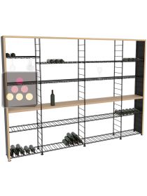 Glued laminated beechwood and steel storage rack  L'ATELIER du VIN