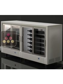 Combination of two central multipurpose wine cabinets with customizable wooden coating CALICE DESIGN