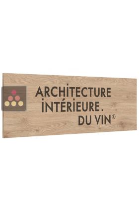 Customized flame (wood + engraving) for Architecture Intérieure du Vin - Width 60cm