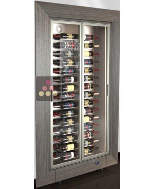 Professional built-in multi-temperature wine display cabinet - 36cm deep - Horizontal bottles CALICE DESIGN