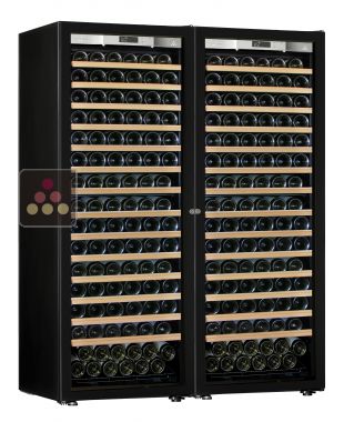 Combination of 2 single temperature wine cabinets for ageing and/or service - Full Glass door TRANSTHERM