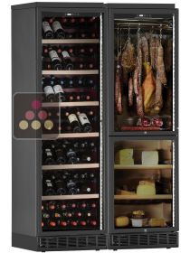 Built-in combination of a multi-temperature wine cabinet, a cheese and cured meat cabinet CALICE