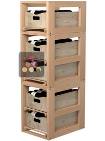 Wooden Storage unit for 5 wooden boxes VISIORACK
