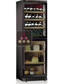 Built-in combination of 2 single temperature wine and cheese cabinets CALICE