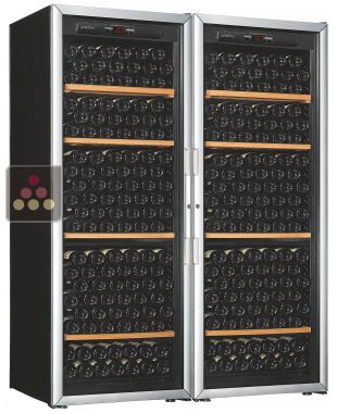 Combination of 2 single temperature wine cabinets - Storage shelves ARTEVINO